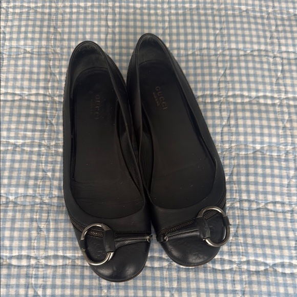 Gucci Black Flats with Silver Detail 7 - Picture 1 of 6